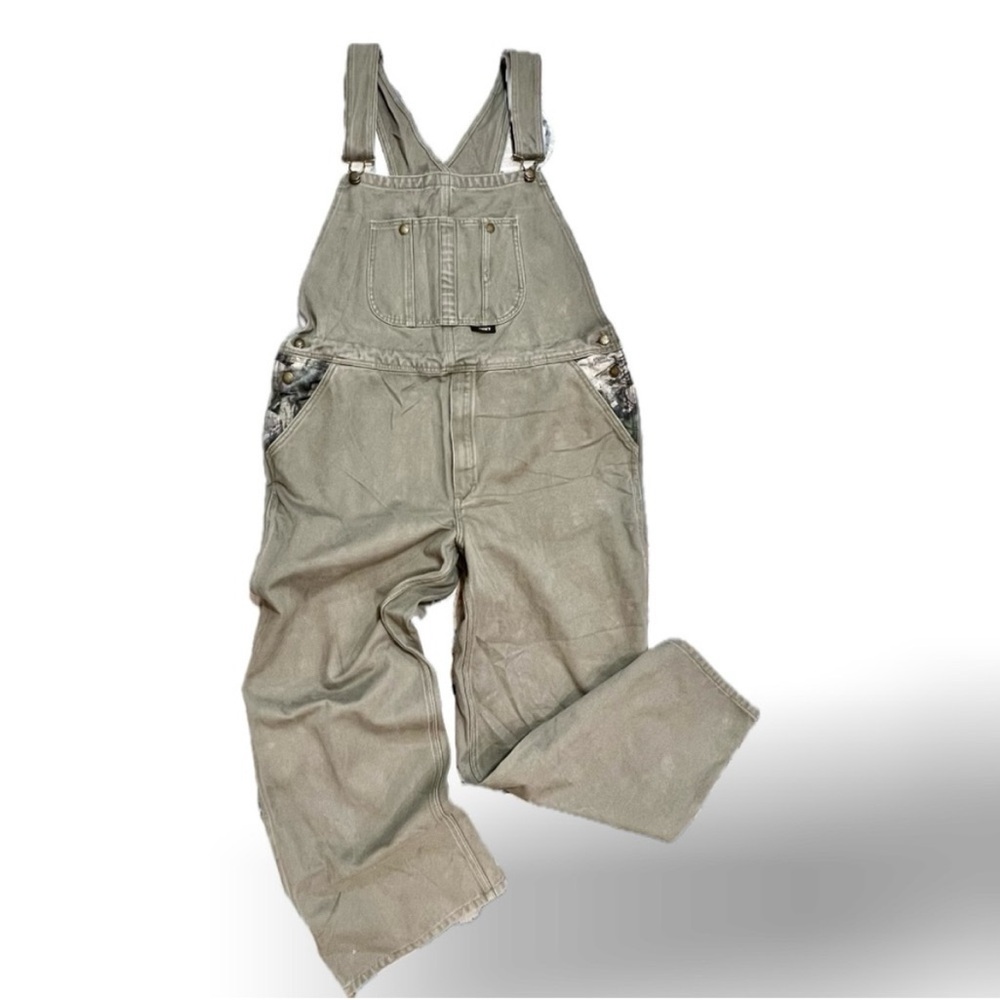 Rocky bib overalls 100% cotton canvas olive khaki hunting camo utility cargo
